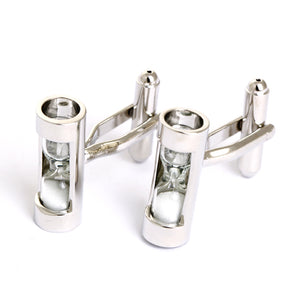 Hour glass cufflinks - silver