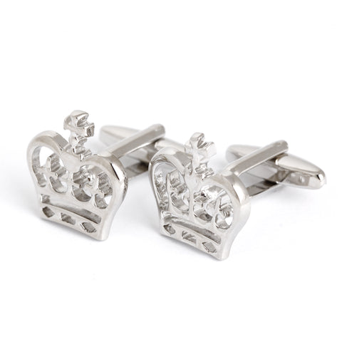 Crown cufflinks - silver