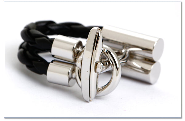 Wrap cufflinks - black and silver