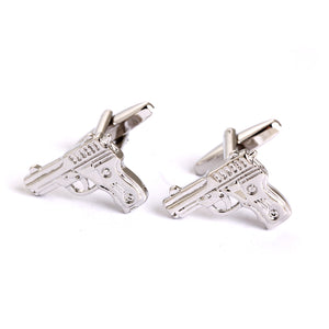 Pistol cufflinks - silver