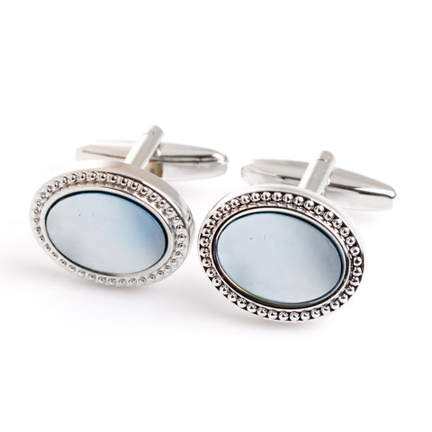 Regal oval cufflinks - powder blue