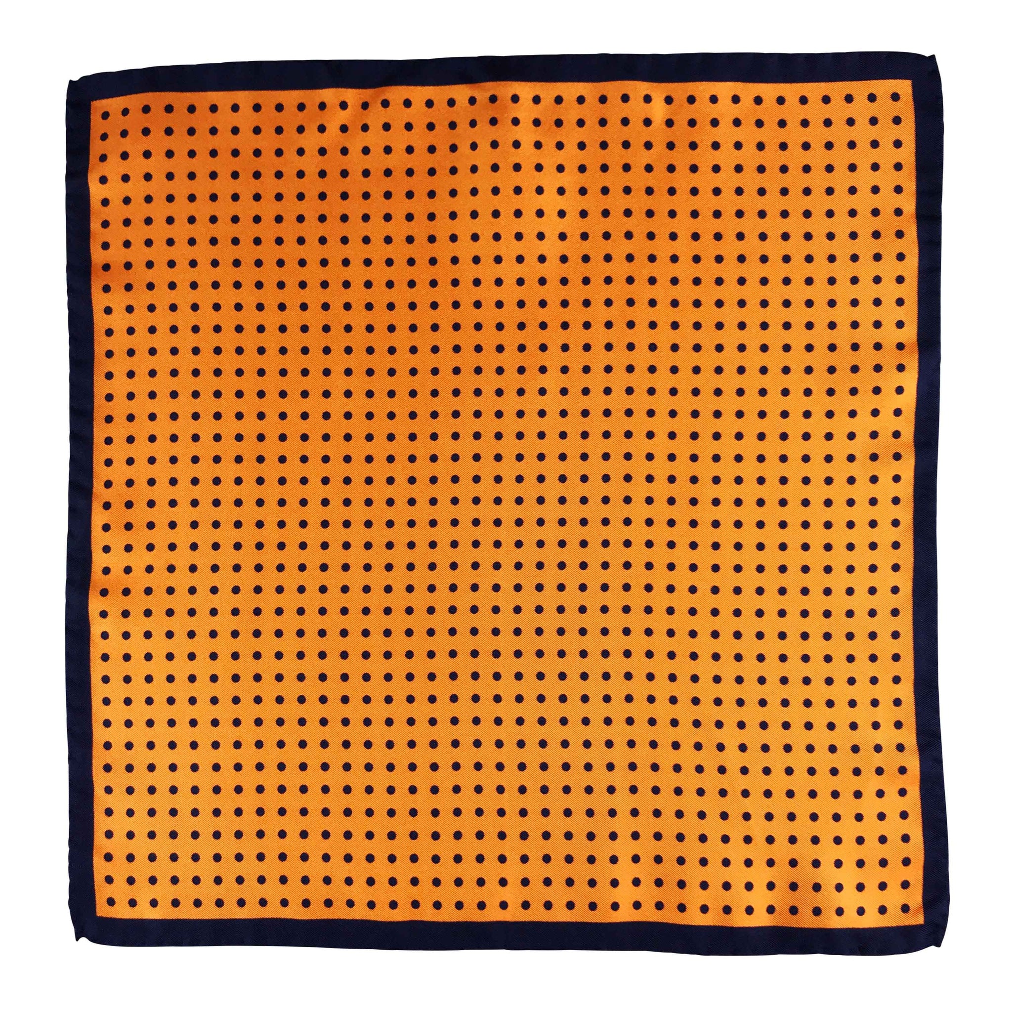 Orange and purple polka dot Italian silk pocket square