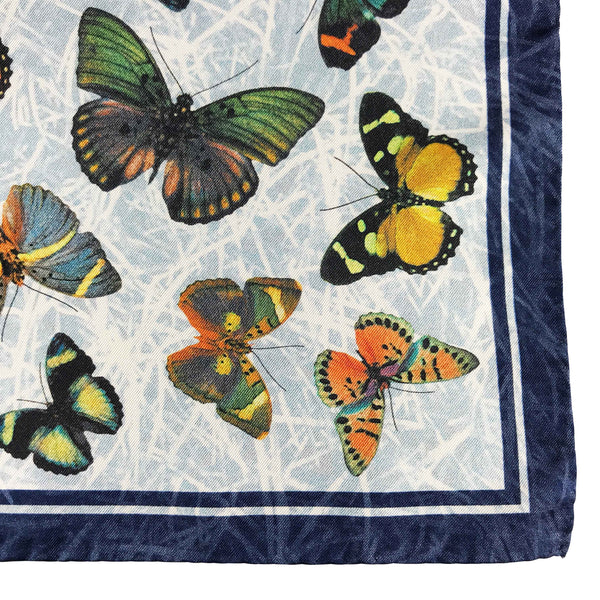 Butterfly kaleidoscope Italian silk pocket square