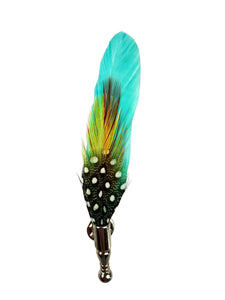 MANSWAG Tri-colour speckled feather lapel pin - blue