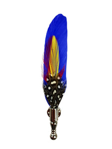 MANSWAG Tri-colour speckled feather lapel pin - purple