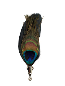 MANSWAG Peacock feather lapel pin - black