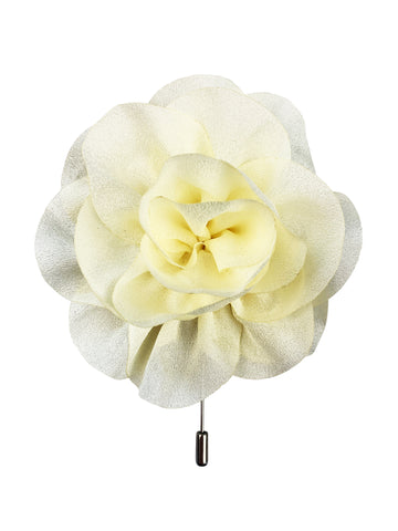 MANSWAG Large flower lapel pin - white