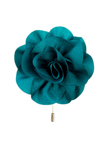 MANSWAG Large flower lapel pin - turquoise