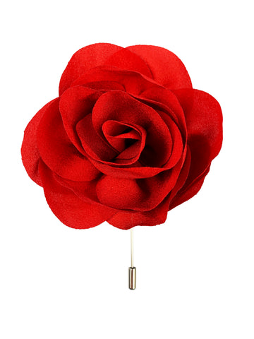 MANSWAG Large flower lapel pin - red