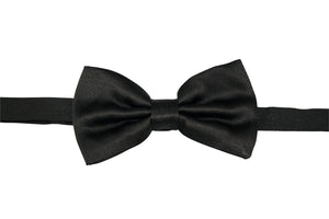 Black Italian silk bow tie