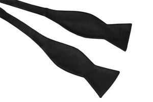 Black Italian silk self-tie bow tie